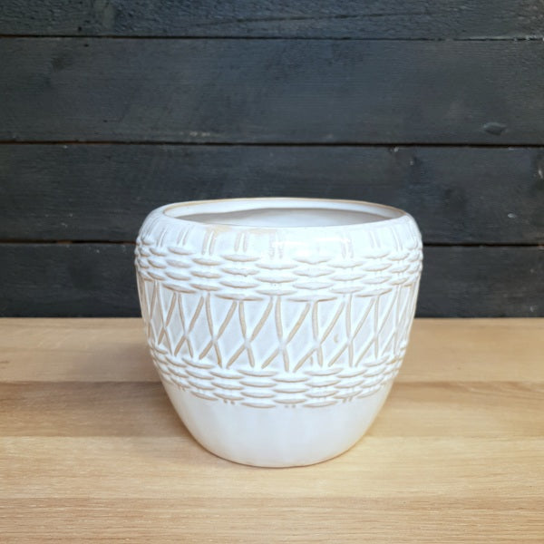 Glazed Woven Design Pot