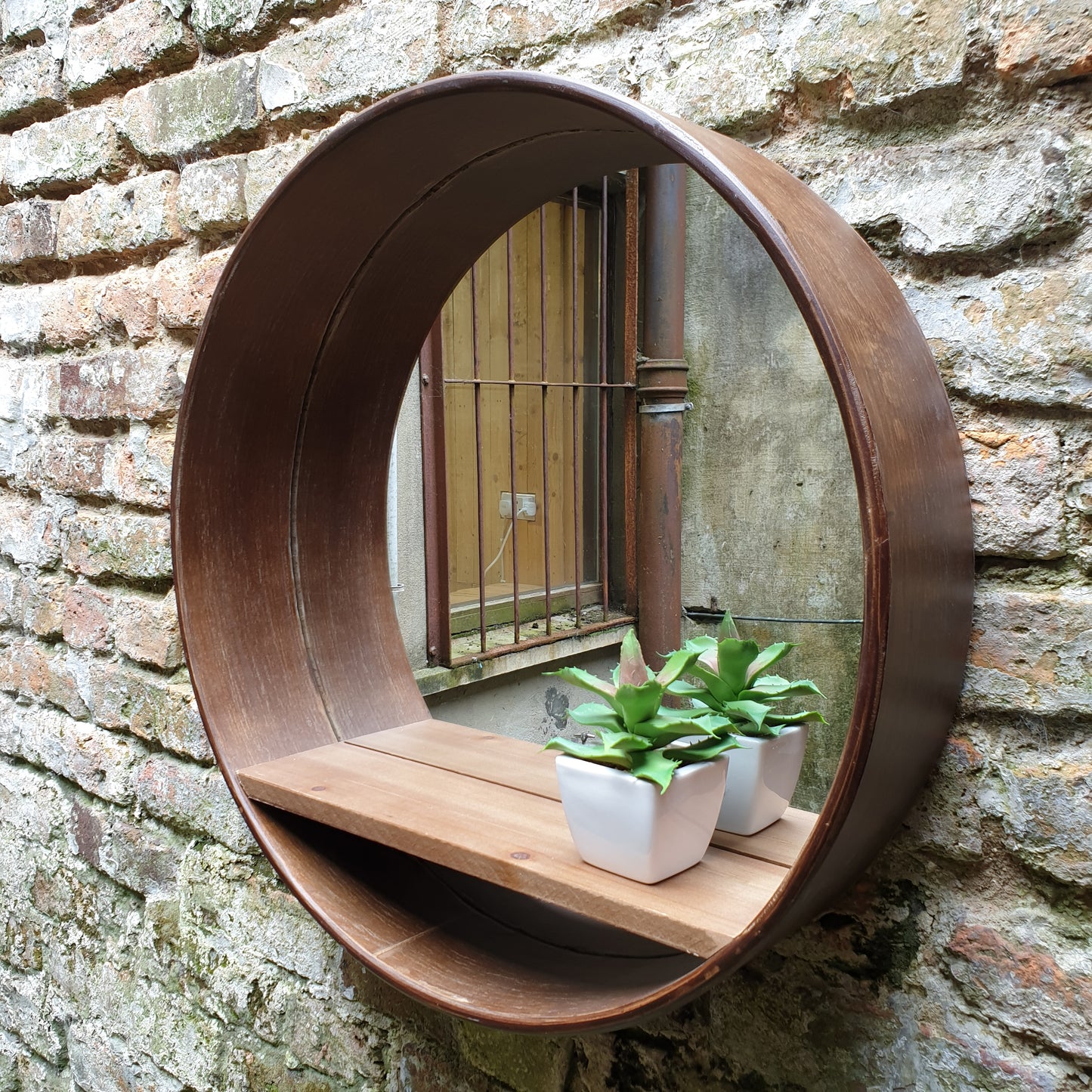 Viria Mirror - Dark Brown Wood