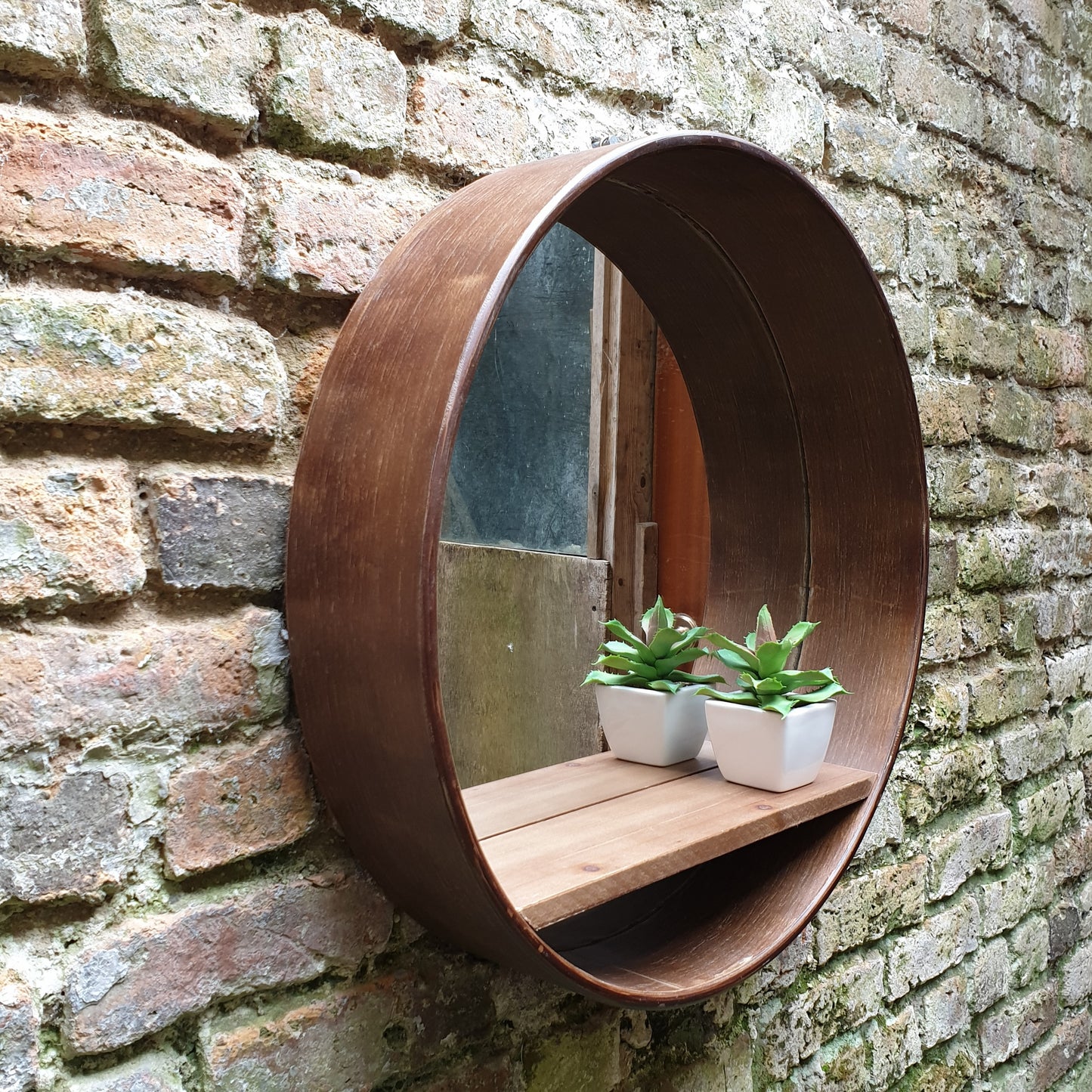 Viria Mirror - Dark Brown Wood