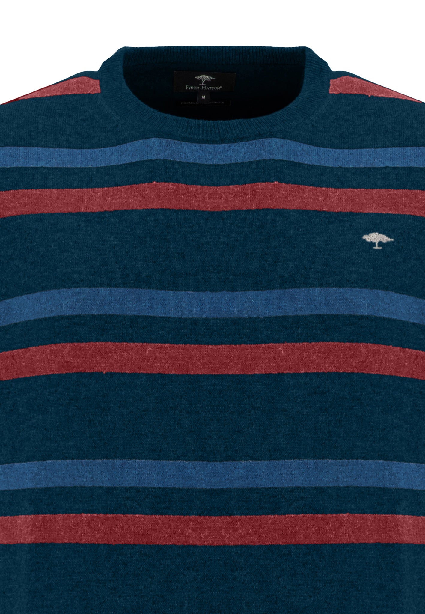 Fynch Hatton Round Neck Knitwear - Navy stripes