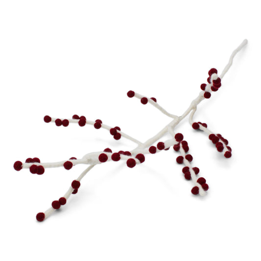 White Branch with Dark Red Berries