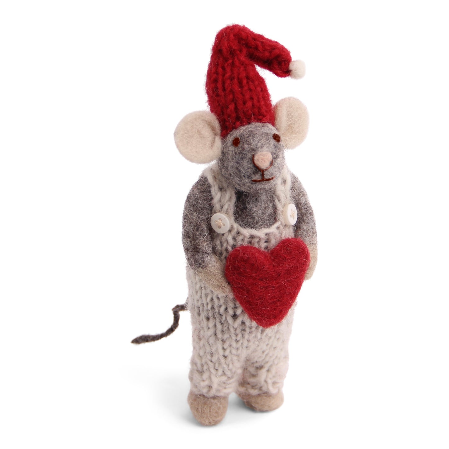 Small Grey Boy Mouse with Heart