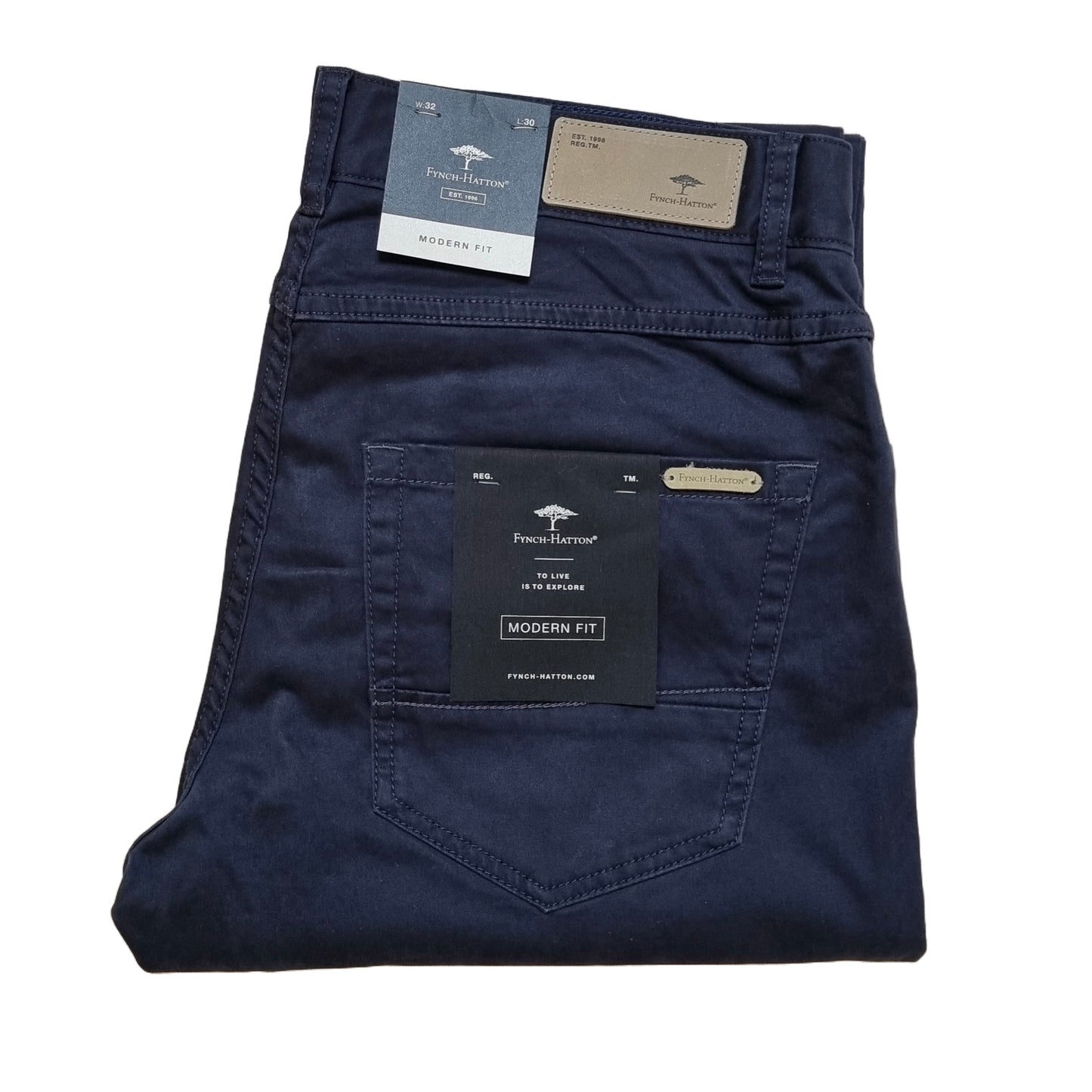 Fynch Hatton Navy Modern Fit Trouser