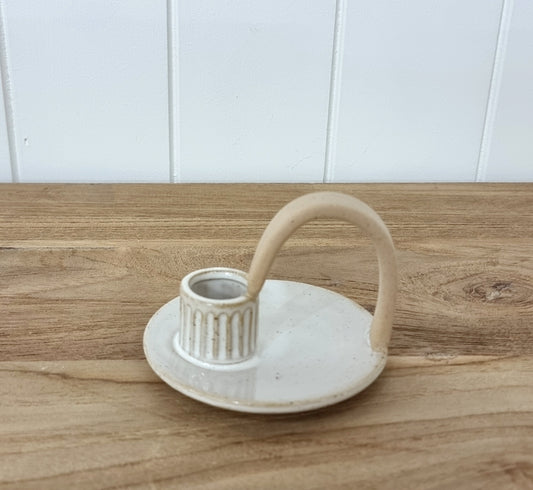 White Ceramic Candle Holder
