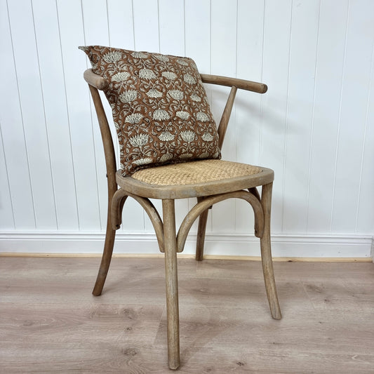 French Chair With Wicker Seat And Back