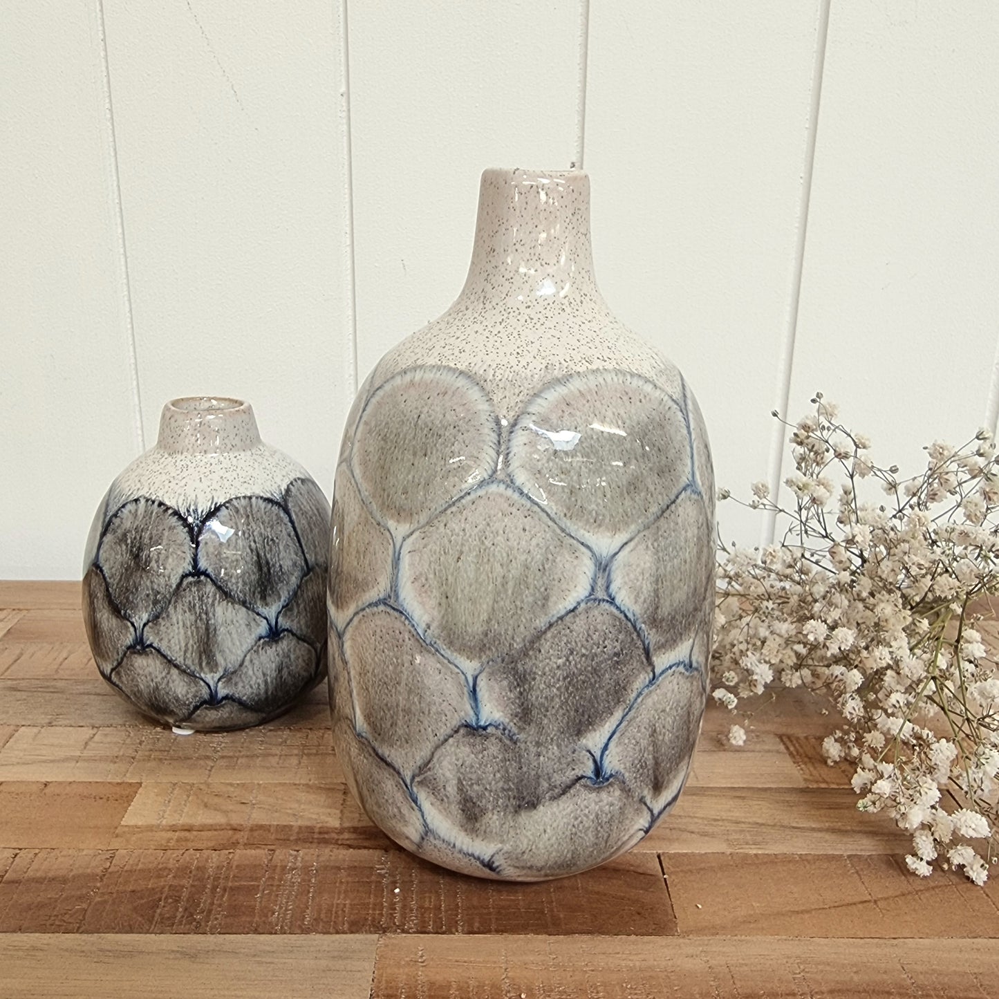 Billie Vase Grey/Blue