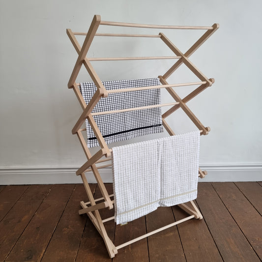 Classic Folding Wooden Clothes Horse - Natural