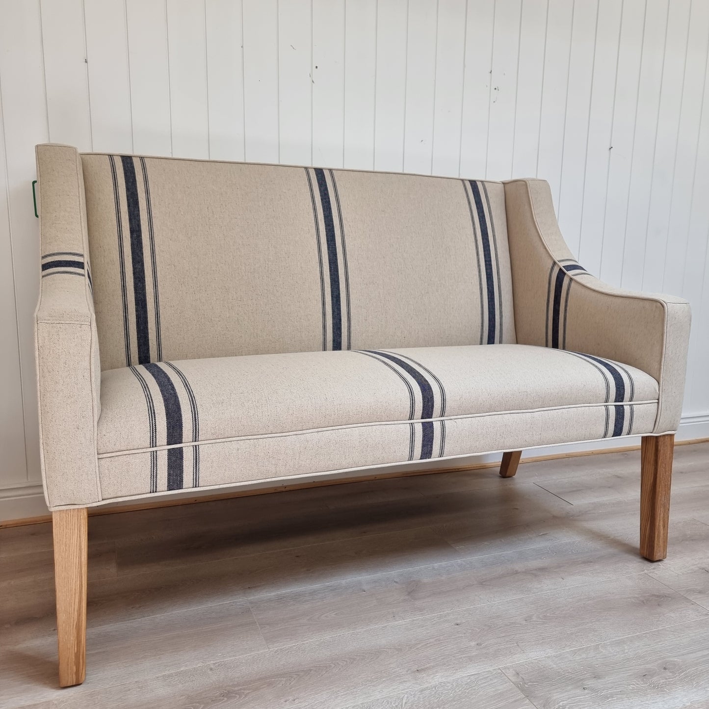 Natural Blue Stripe Bench