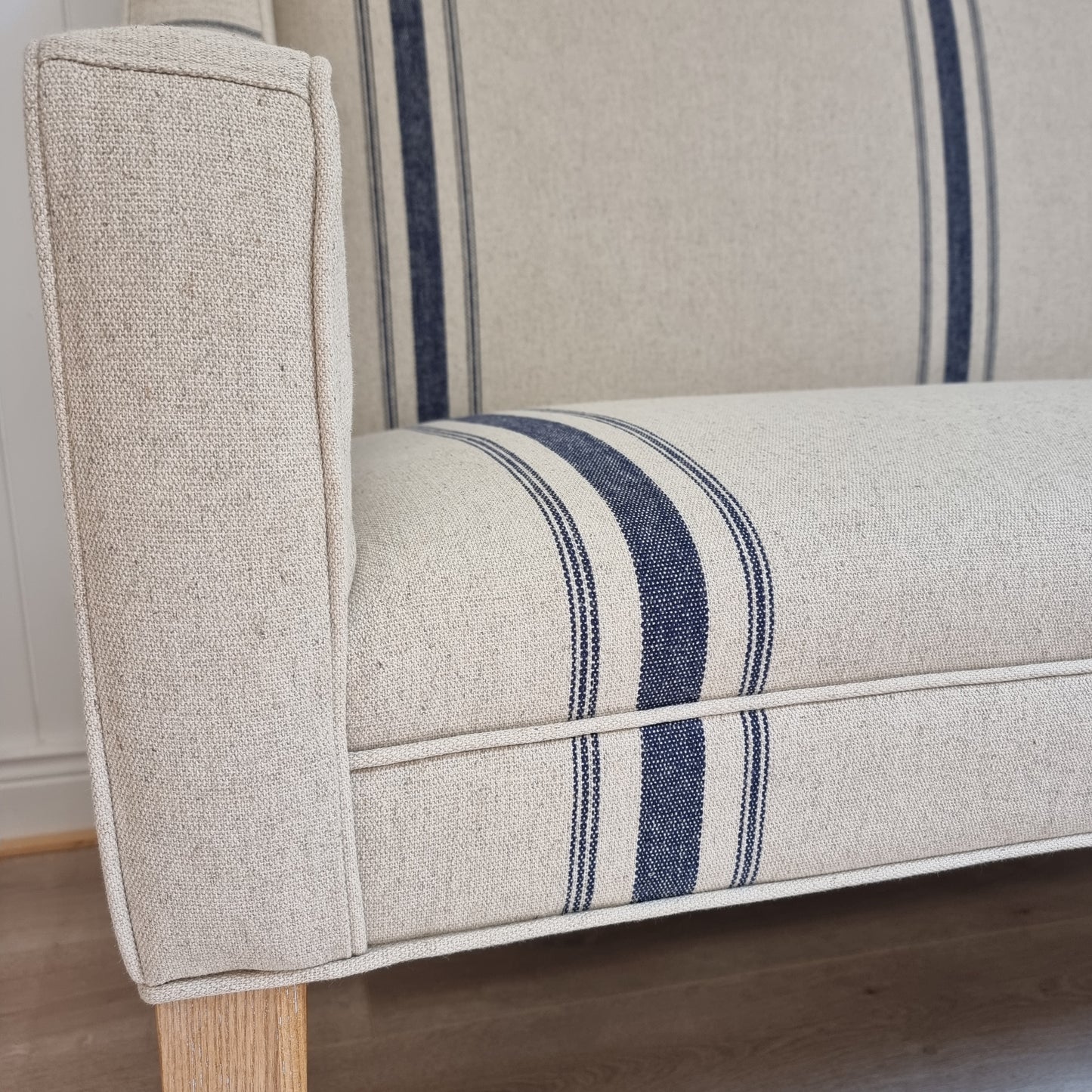 Natural Blue Stripe Bench