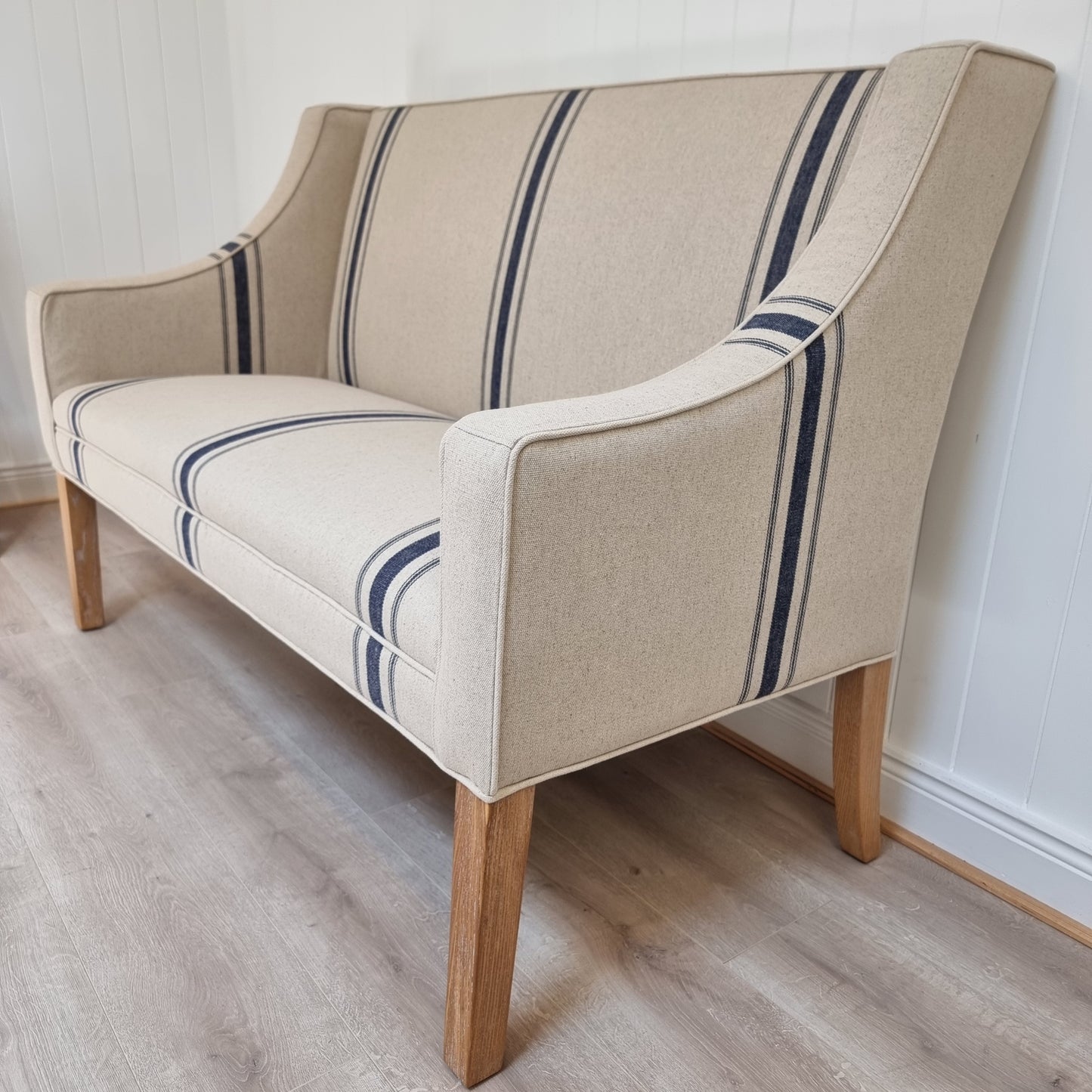 Natural Blue Stripe Bench