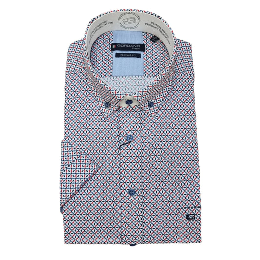 Giordano Short Sleeve Shirt - League - Print Red