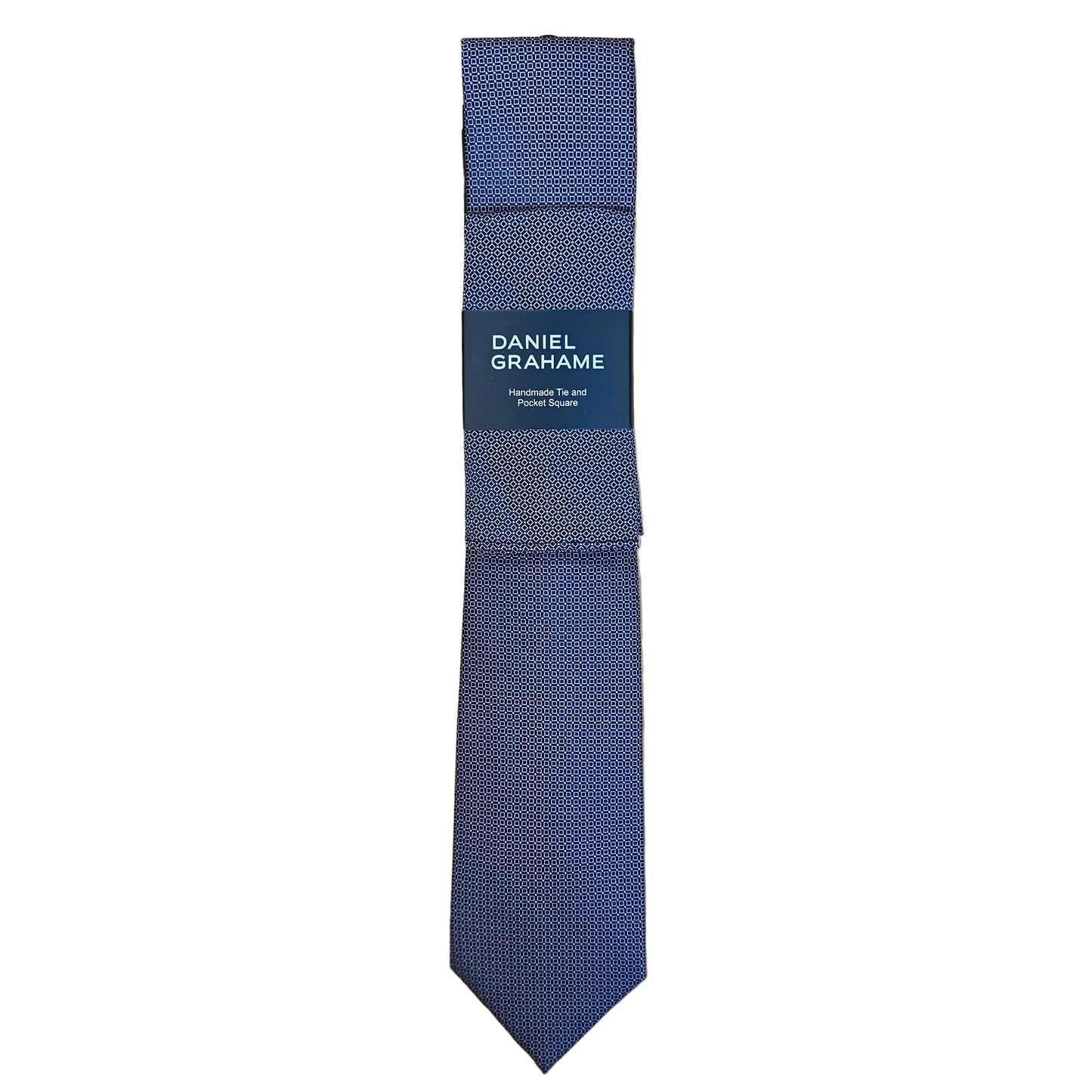 Daniel Grahame Tie and Pocket Square Set - Navy Squares