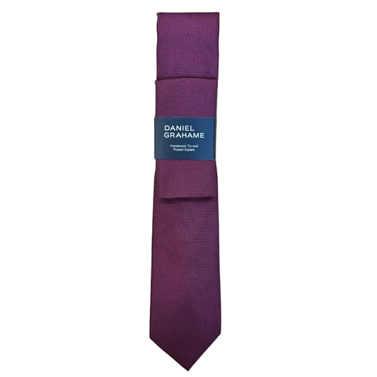 Daniel Grahame Tie and Pocket Square Set - Deep Red