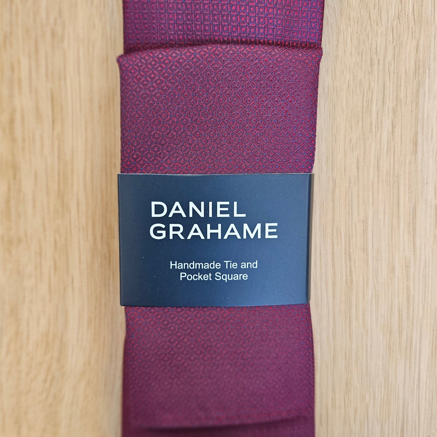 Daniel Grahame Tie and Pocket Square Set - Deep Red