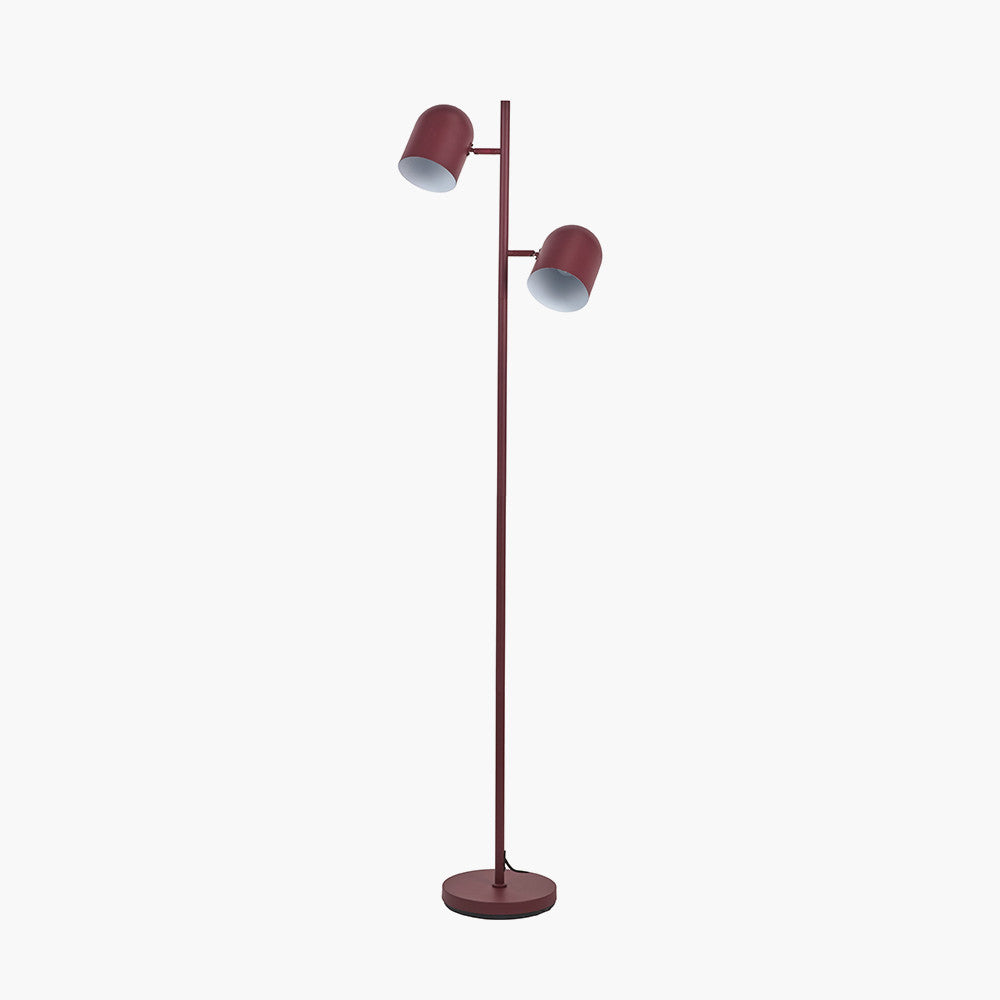 Metal Cloche Two Head Floor Lamp - Mulberry