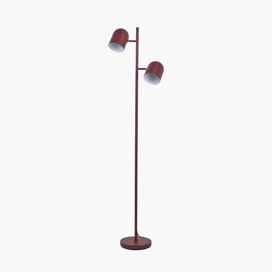 Metal Cloche Two Head Floor Lamp - Mulberry