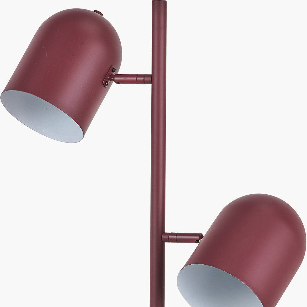 Metal Cloche Two Head Floor Lamp - Mulberry