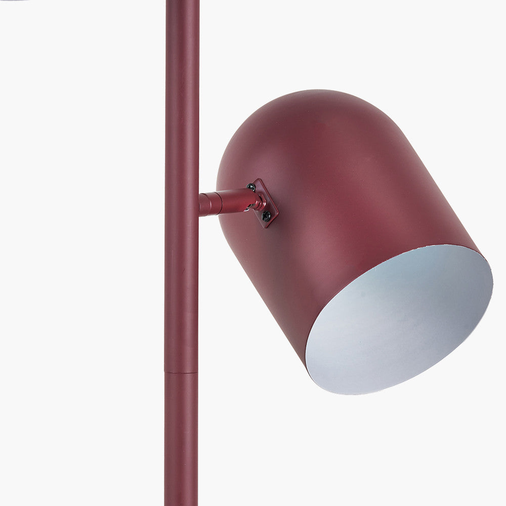 Metal Cloche Two Head Floor Lamp - Mulberry