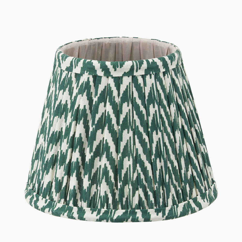Forest Green Chevron Mushroom Pleat Lampshade (16cm)