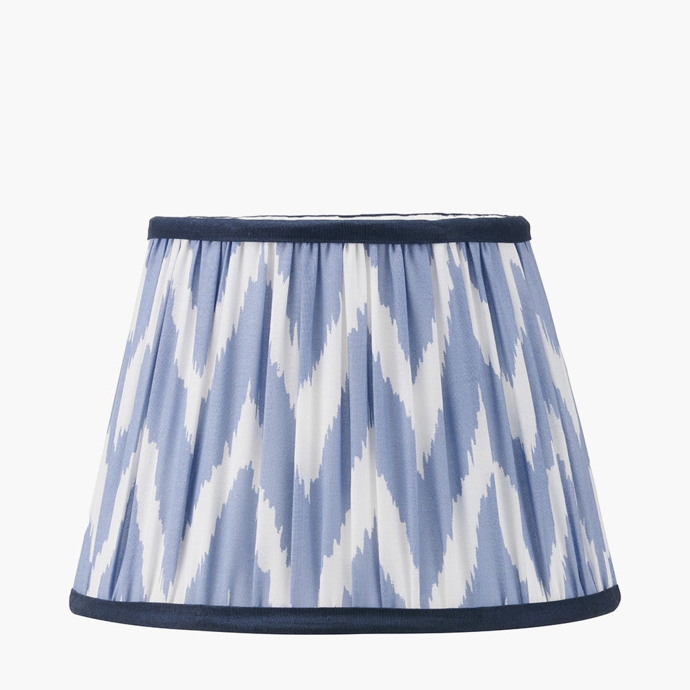 Kamilah Blue Chevron Patterned Mushroom Pleat Lampshade (25cm)