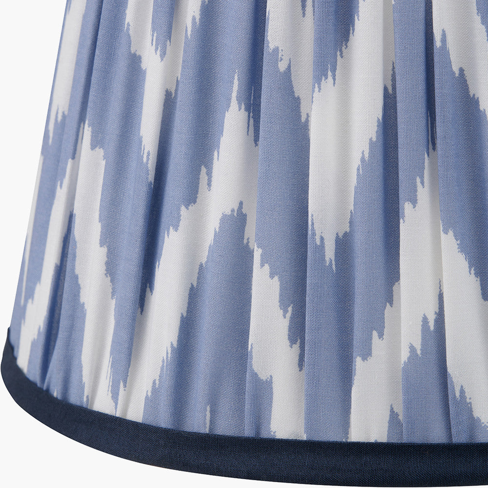 Kamilah Blue Chevron Patterned Mushroom Pleat Lampshade (25cm)