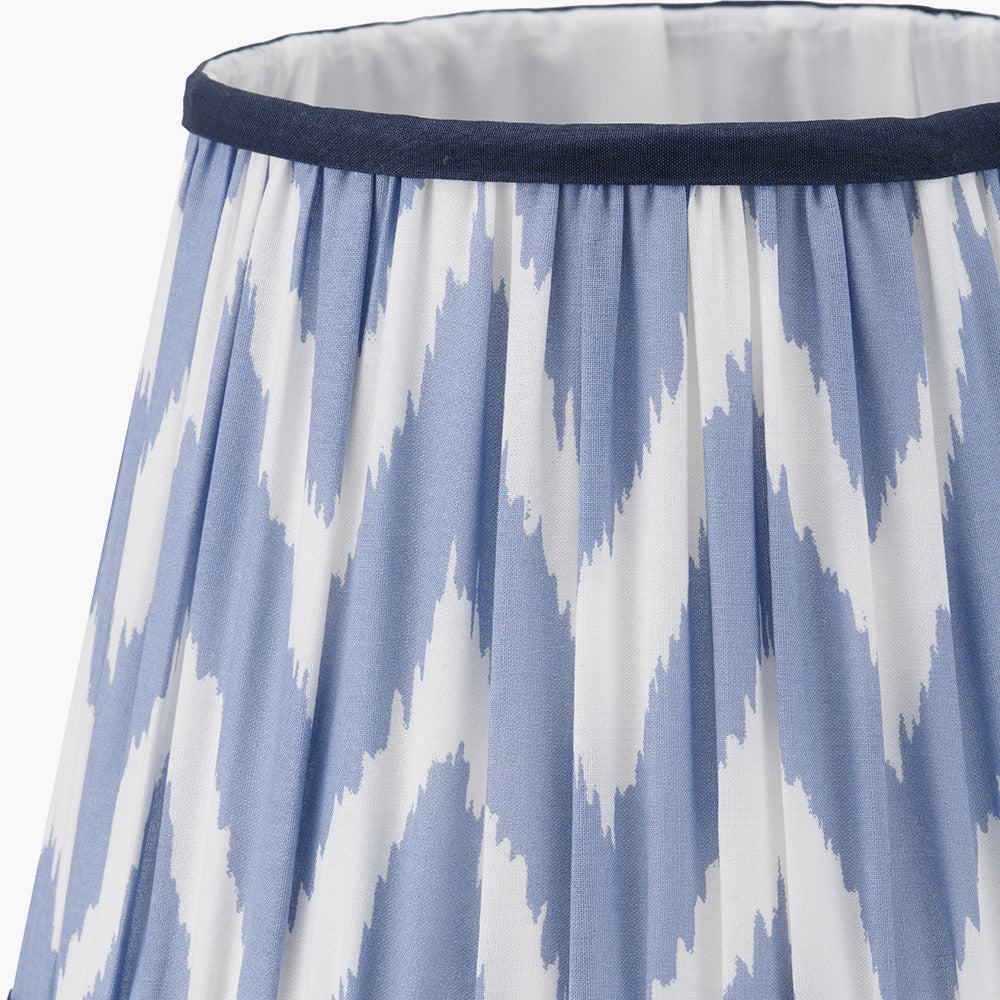 Kamilah Blue Chevron Patterned Mushroom Pleat Lampshade (25cm)
