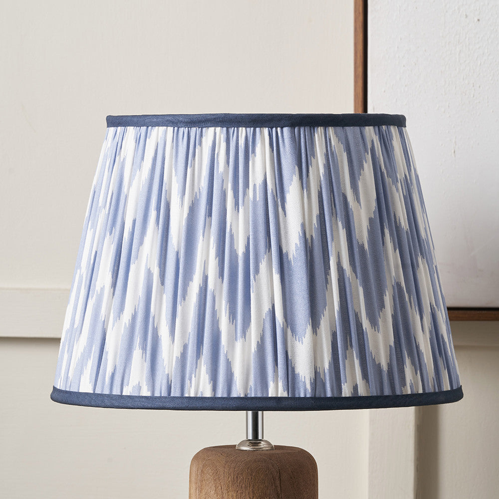 Kamilah Blue Chevron Patterned Mushroom Pleat Lampshade (25cm)