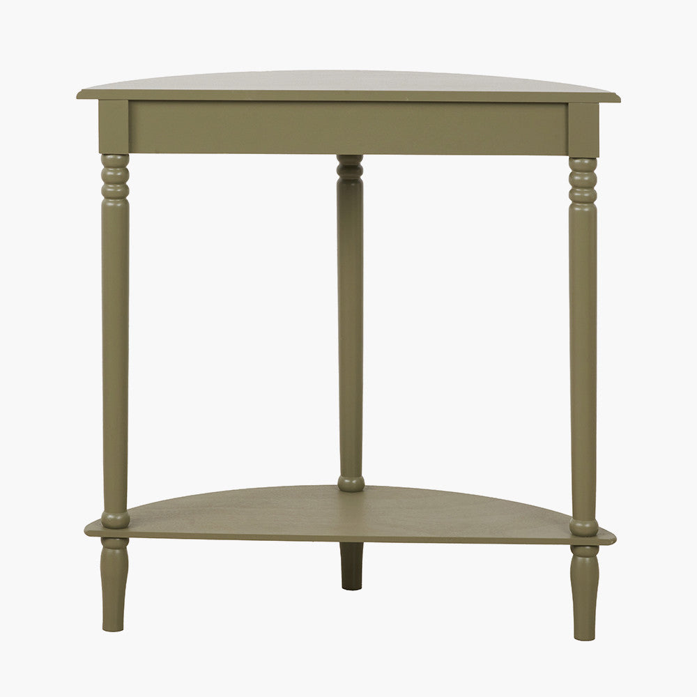 Pine Wood Half Moon Console Table