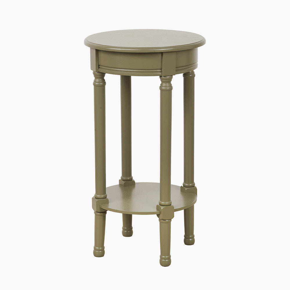 Pine Wood Round Accent Table