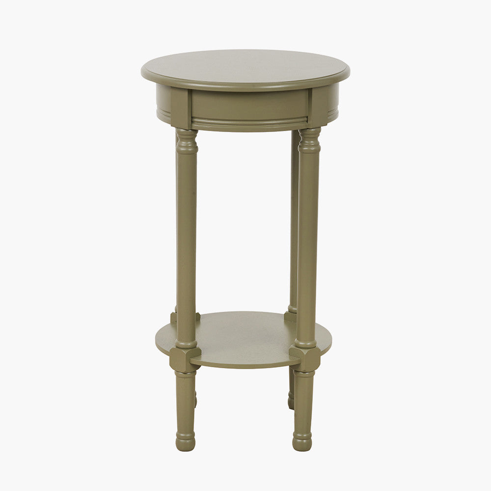 Pine Wood Round Accent Table