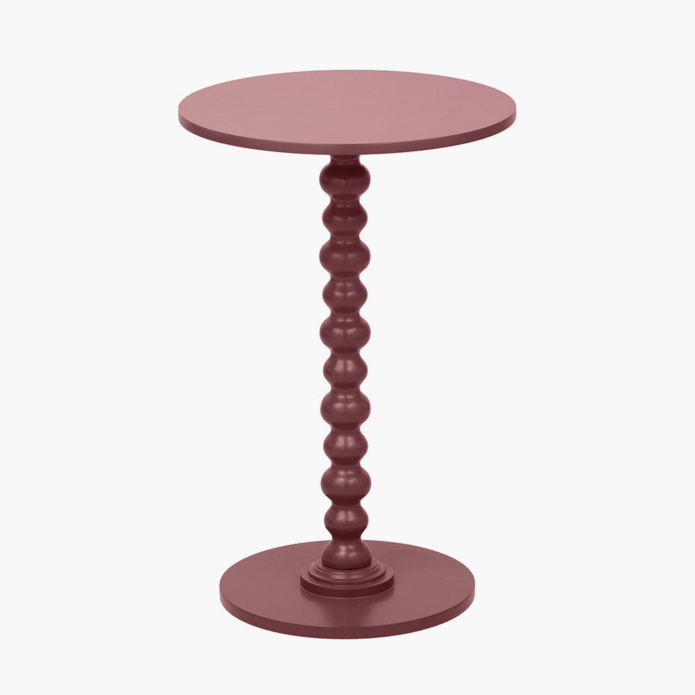 Wood Bobble Side Table - Mulberry