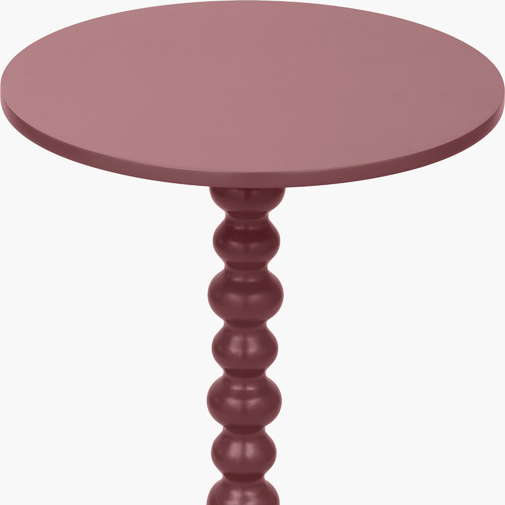 Wood Bobble Side Table - Mulberry