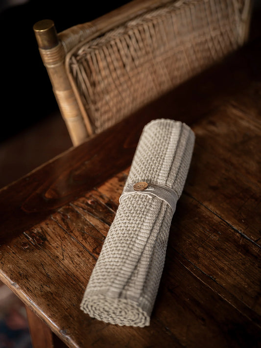 Luxury Woven Tablerunner - Taupe