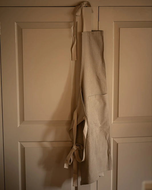Stripe Tape Apron - Taupe