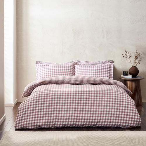Yard Barton Gingham Check Duvet Cover Set - Berry