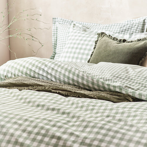 Yard Barton Gingham Check Duvet Cover Set - Forest