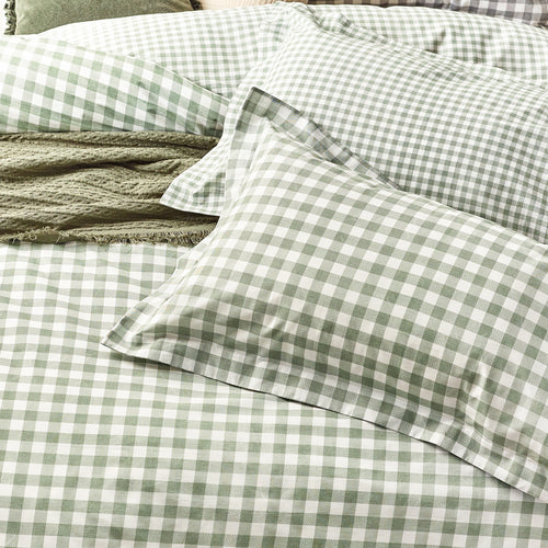 Yard Barton Gingham Check Duvet Cover Set - Forest