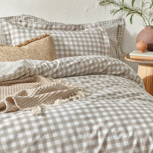 Yard Barton Gingham Check Duvet Cover Set - Natural