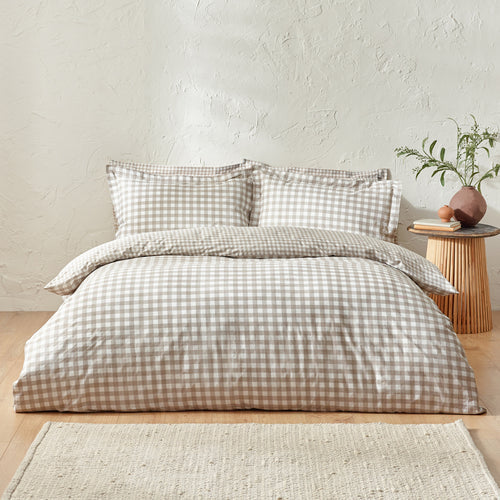 Yard Barton Gingham Check Duvet Cover Set - Natural