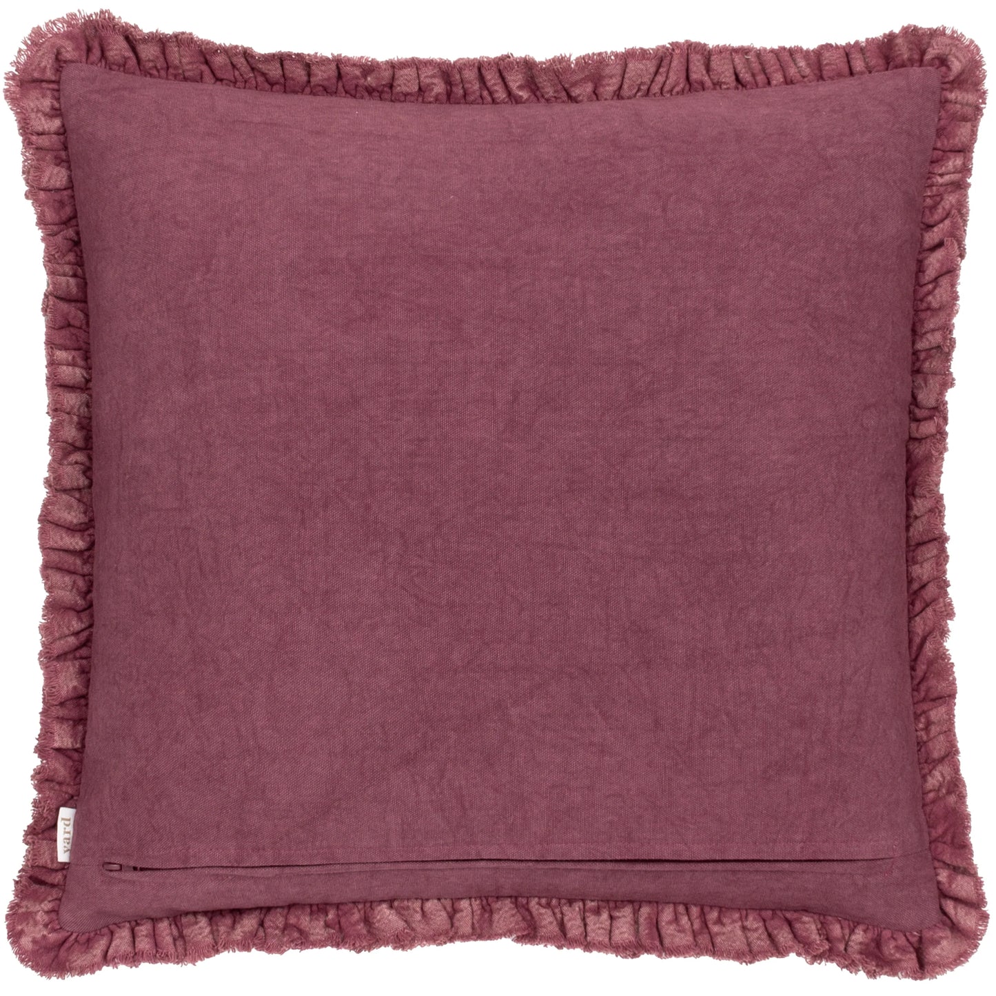 Bertie Washed Cotton Velvet Cushion - Burnt Red