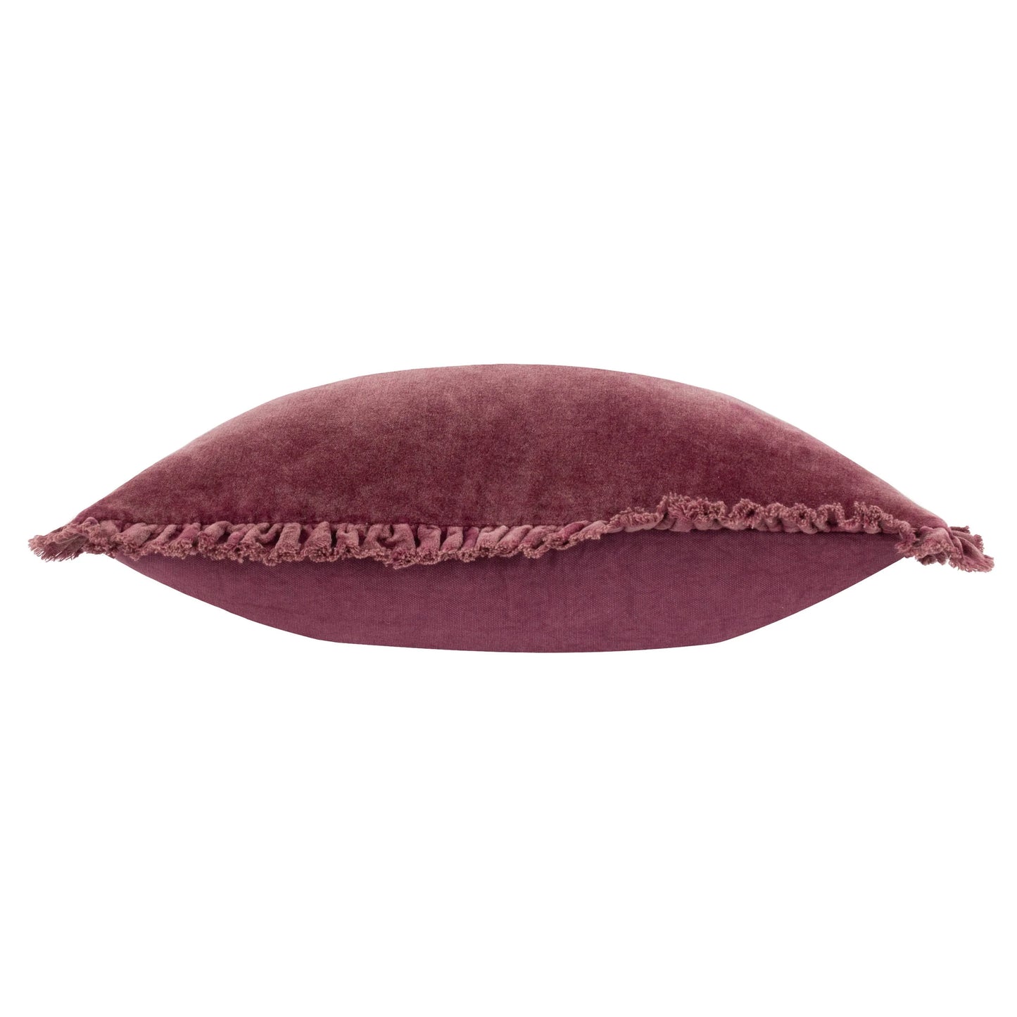 Bertie Washed Cotton Velvet Cushion - Burnt Red