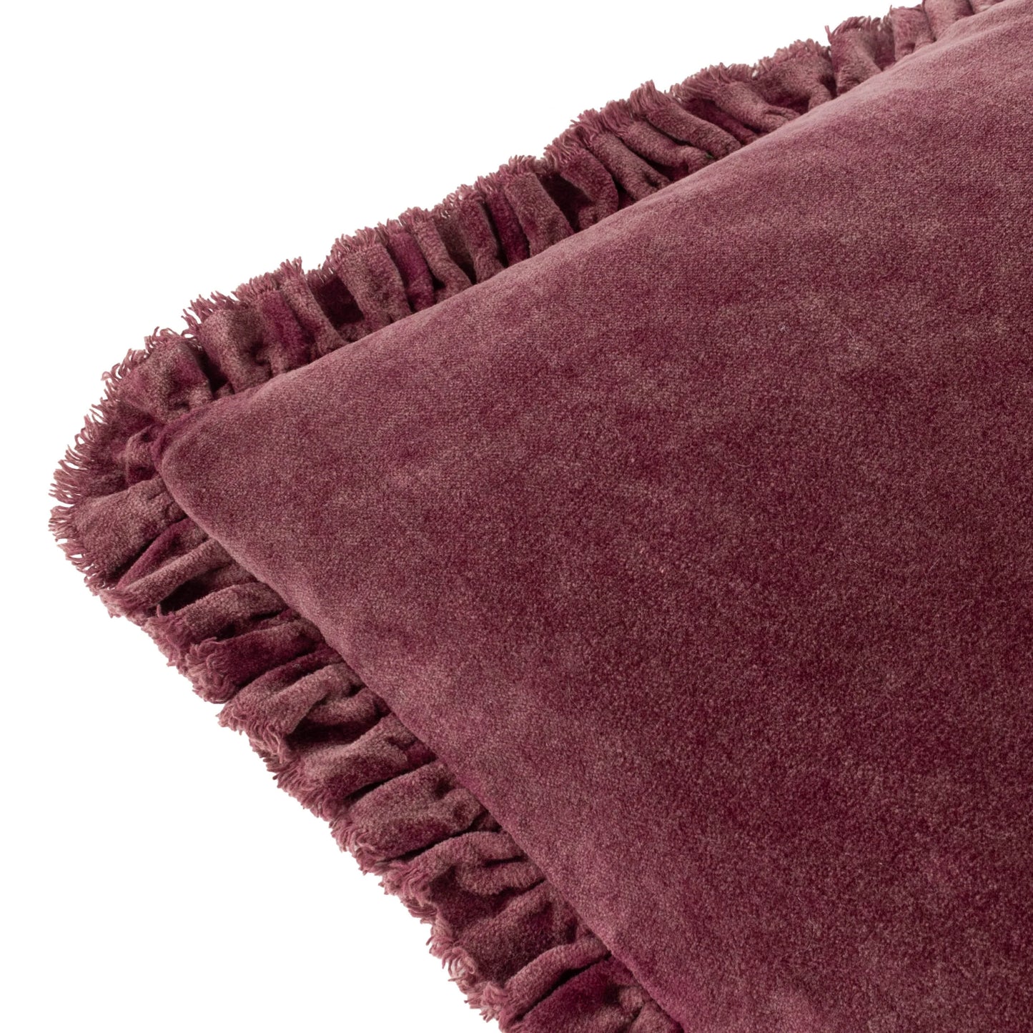 Bertie Washed Cotton Velvet Cushion - Burnt Red