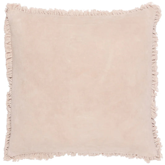 Bertie Washed Cotton Velvet Cushion Cover - Natural