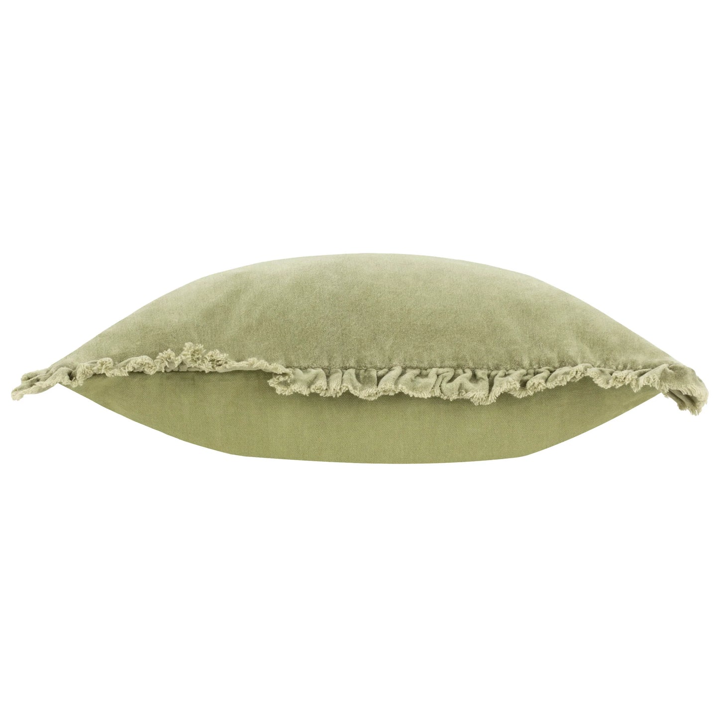 Bertie Washed Cotton Velvet Cushion - Sage
