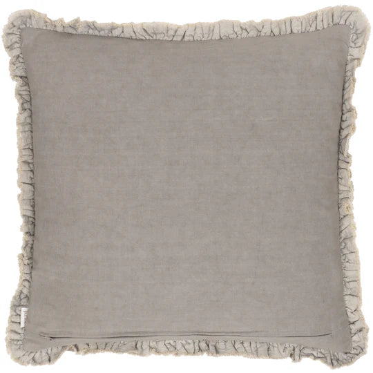 Bertie Washed Cotton Velvet Cushion Cover - Taupe