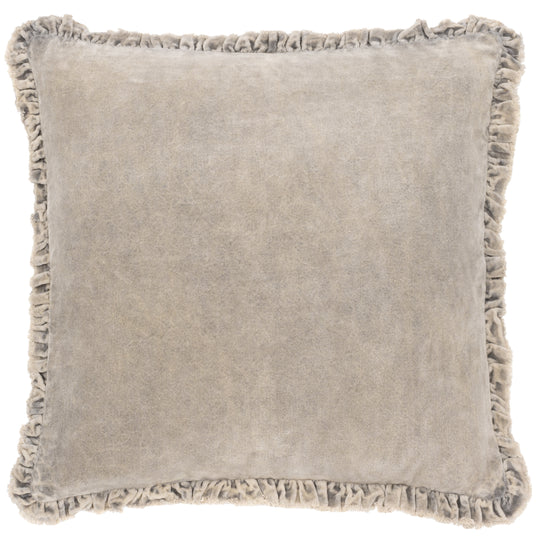Bertie Washed Cotton Velvet Cushion Cover - Taupe