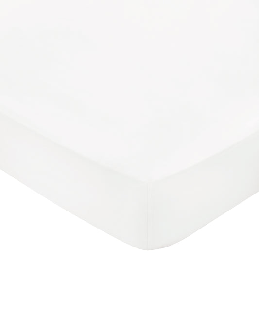 Bedeck of Belfast Fine Linens - 400 Thread Count Cotton Sateen Plain Dye - White - Fitted Sheet