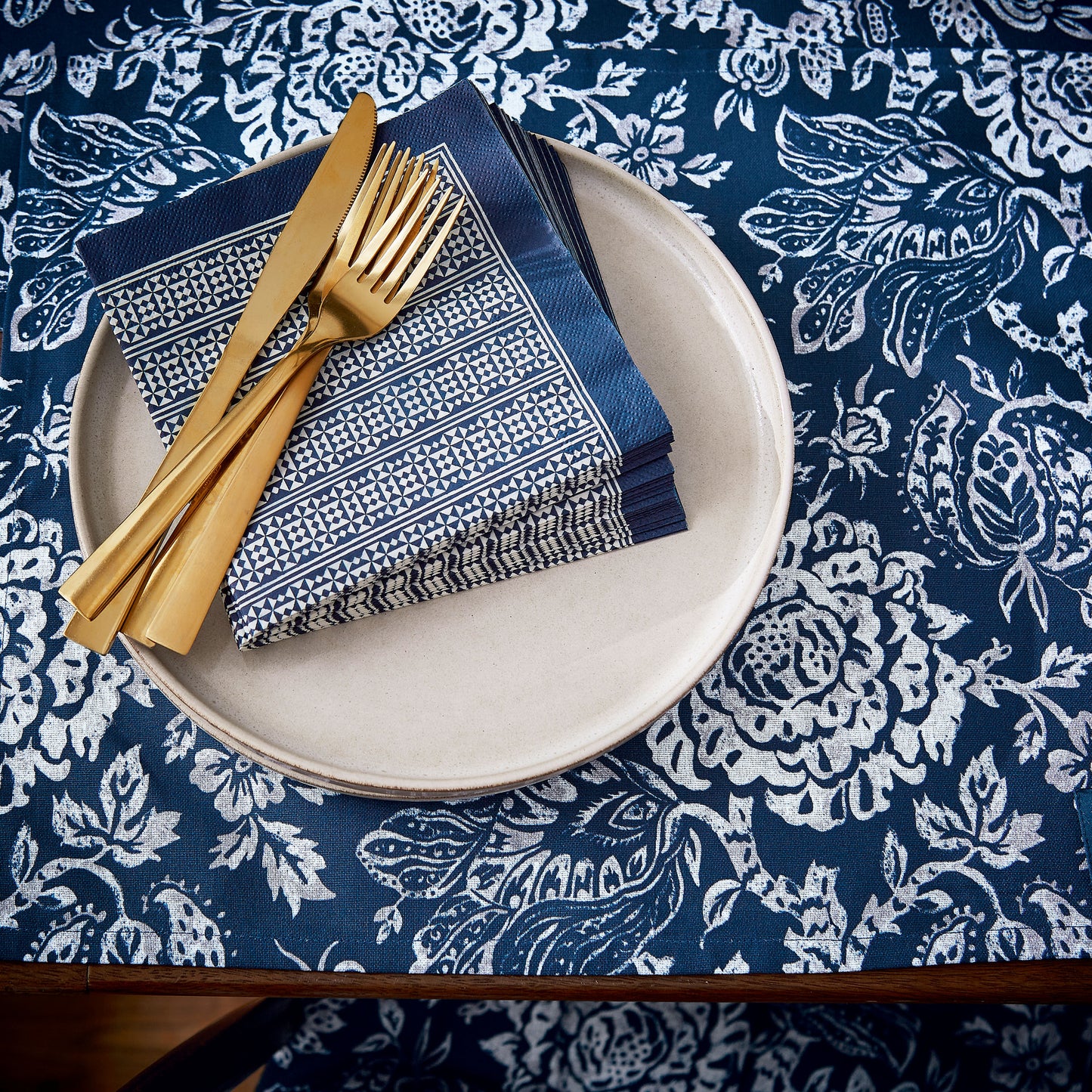 Morsan Geo Paper Napkin - Midnight Navy (Pack of 20)