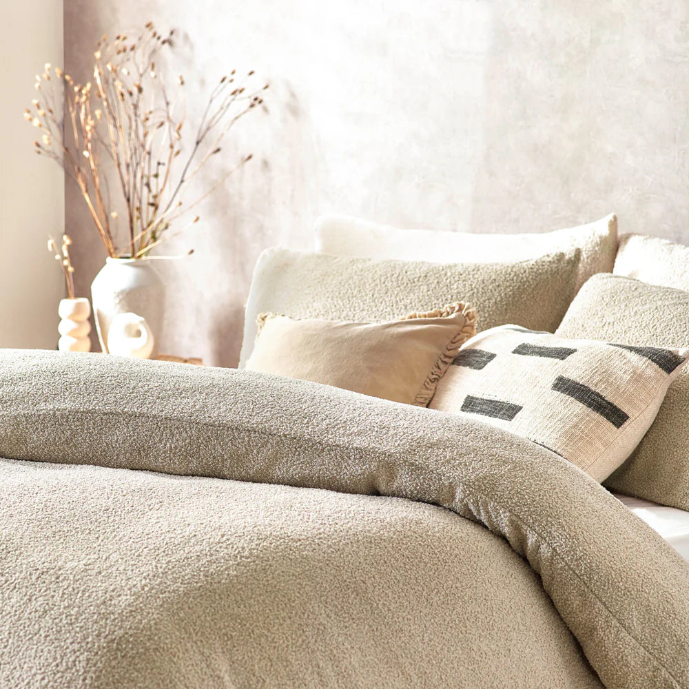 Boucle Duvet Cover Set - Greige