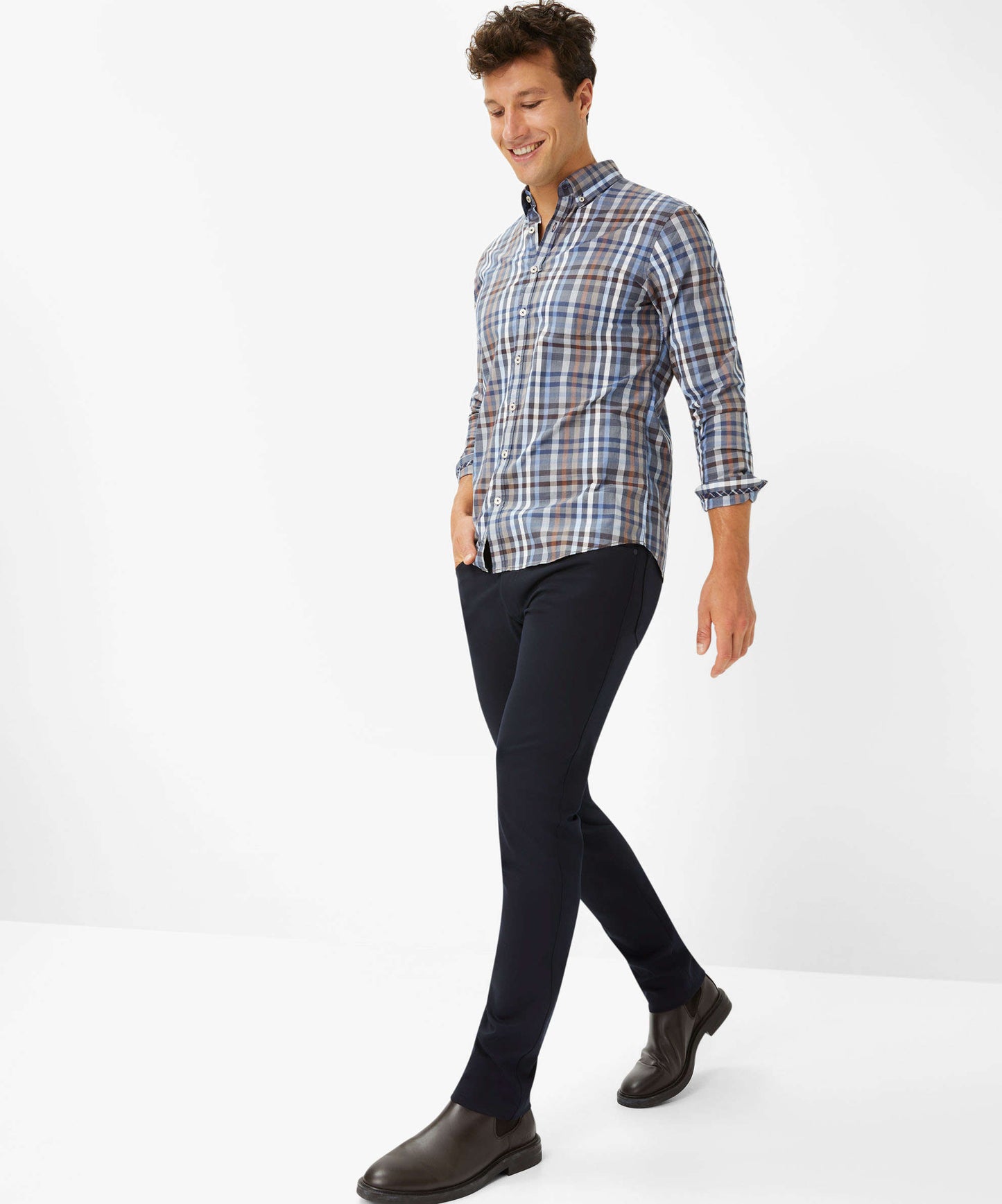 Brax Modern Fit Shirt - Daniel C - Brown